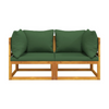 2 pcs sofa with Cushions Acacia