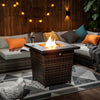 Wicker Square Fire Pit Table