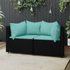 2 Pcs Corner Sofas with Cushions